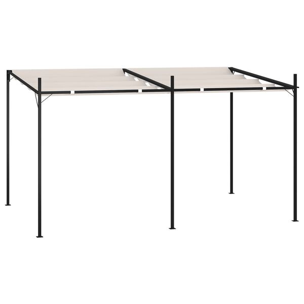 vidaXL Pavėsinė su įtraukiamu stogu, kreminė, 400x300x233cm