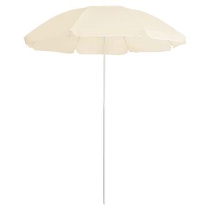 vidaXL Sodo skėtis nuo saulės su plieniniu stulpu, smėlio, 180cm