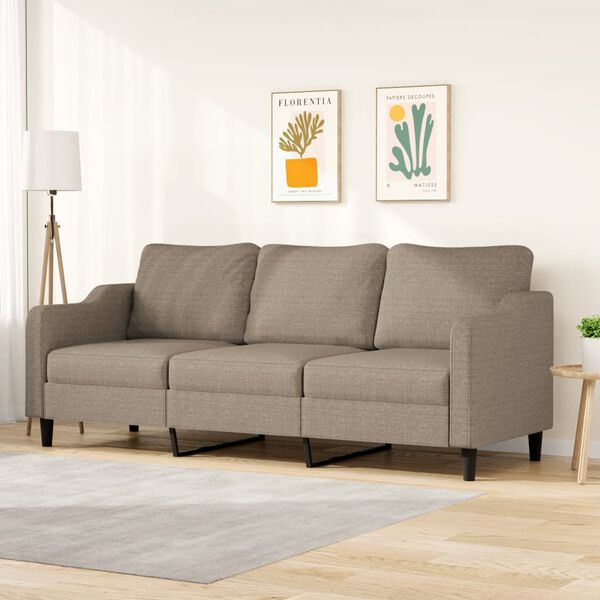 vidaXL Trivietė sofa, taupe spalvos, 180cm, audinys