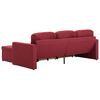 vidaXL Trivietė modulinė sofa-lova, raudonojo vyno spalvos, audinys