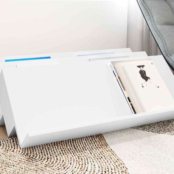 vidaXL Žurnalų stovas Balta 90 x 53 x 28,5 cm Apdirbta mediena