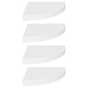 vidaXL Pakabinamos kampinės lentynos, 4vnt., baltos, 35x35x3,8cm, MDF