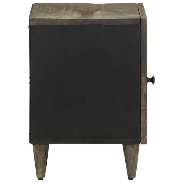 vidaXL naktinė spintelė šviesiai pilka 40x33x46 cm medžio masyvo mango