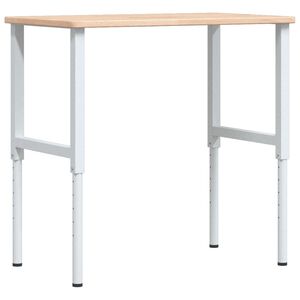 vidaXL Darbastalis, 100x60x(71,5-98)cm, ąžuolo masyvas, stačiakampis