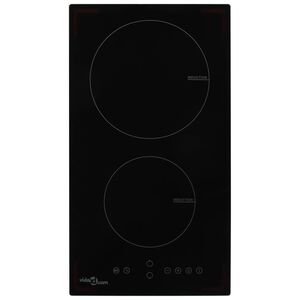 vidaXL Indukcinė kaitlentė su 2 kaitvietėmis, stiklas, 3500W