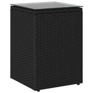 vidaXL &Scaron;oninis stalas Juoda 35 x 35 x 50 cm poliratanas