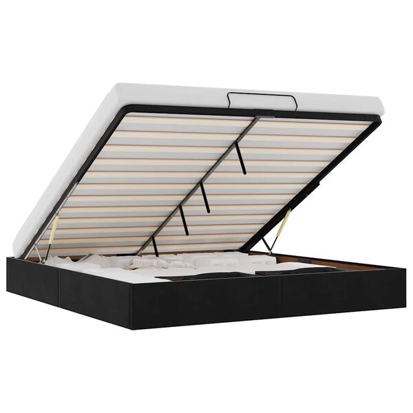 vidaXL Osmanų lovos rėmas Be čiužinio Juodas 200x200 cm Velvet