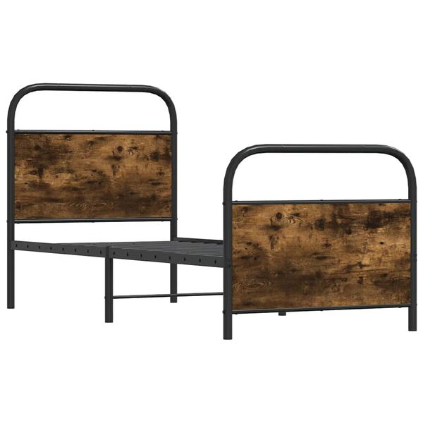 vidaXL Lovos rėmas be čiužinio, dūminis, 80x200cm, apdirbta mediena