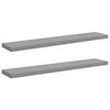 vidaXL Pakabinamos lentynos, 2vnt., pilkos, 120x23,5x3,8cm, MDF
