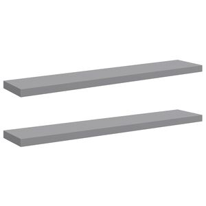 vidaXL Pakabinamos lentynos, 2vnt., pilkos, 120x23,5x3,8cm, MDF