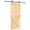 vidaXL Slankios durys Natūrali ir juoda 85 x 210 cm
