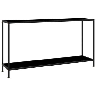 vidaXL Konsolinis staliukas, juodas, 140x35x75cm, grūdintas stiklas