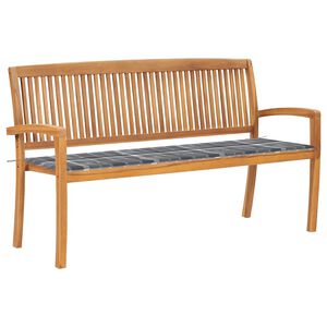 vidaXL Sudedamas sodo suoliukas su pagalvėle, 159 cm, tikmedis