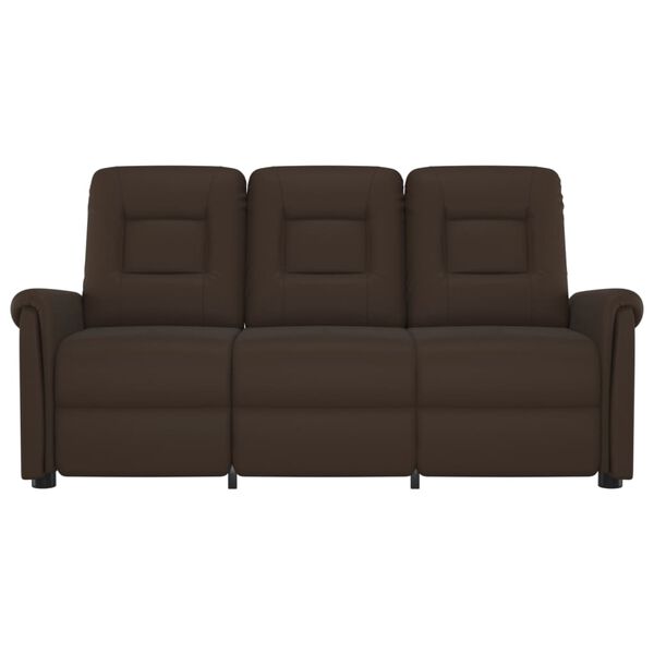 vidaXL Trivietis atlošiamas masažinis krėslas, rudas, dirbtinė oda