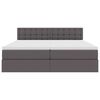 vidaXL Lova su daiktų laikymo vieta ir LED su LED Pilka 180 x 200 cm