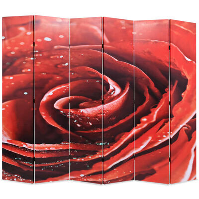 vidaXL Kambario pertvara, sulankstoma, 228x170cm, raudona rožė