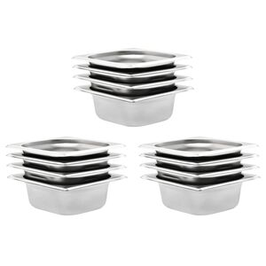 vidaXL Gastronorm indai, 12 vnt., nerūdijantis plienas