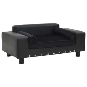 vidaXL Lova &scaron;unims, juoda, 81x43x31cm, pliu&scaron;as ir dirbtinė oda