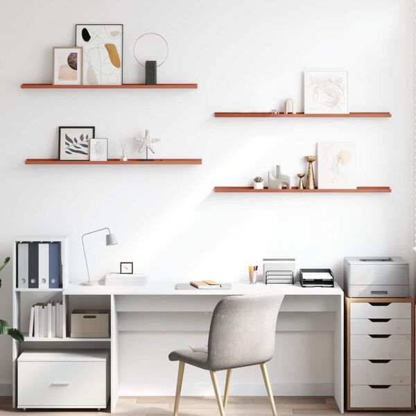 vidaXL Sieninė lentyna 4 pcs Raudona 115 x 9 x 3 cm Apdirbta mediena