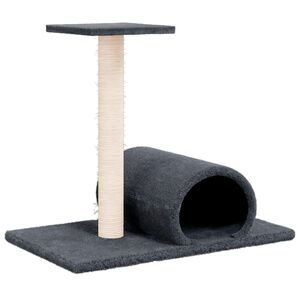 vidaXL Draskymo stovas katėms su tuneliu, tamsiai pilkas, 60x34,5x50cm