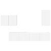 vidaXL TV sieninio kabineto komplektas 4 pcs Balta Apdirbta mediena