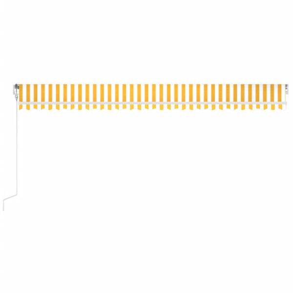 vidaXL Markizė su LED/vėjo jutikliu, geltona/balta, 600x350cm