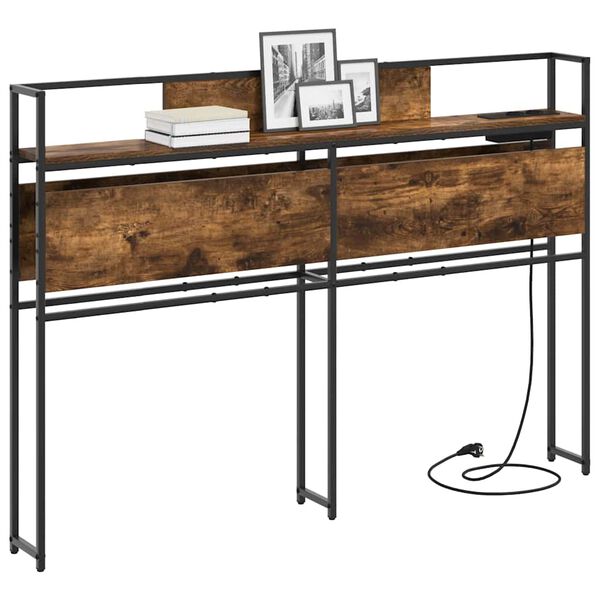 vidaXL Saugojimo galvos atlo&scaron;as Dūminio ąžuolo 135 cm Apdirbta mediena