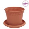 vidaXL Augalų vazonai 24 pcs Raudona plyta &Oslash; 12,5 x 10 cm Plastmasė