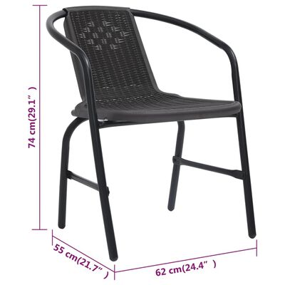 vidaXL Sodo kėdės, 8vnt., plastikinis ratanas ir plienas, 110kg