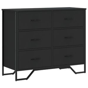 vidaXL Komoda su stalčiais, juoda, 91x35,5x74,5cm, apdirbta mediena