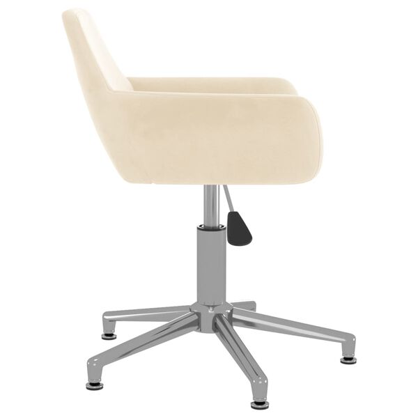 vidaXL Pasukama valgomojo kėdė, kreminės spalvos, aksomas