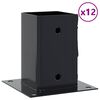 vidaXL Stulpų pagrindai kvadratiniai, 12vnt., antracito sp., 81x81mm