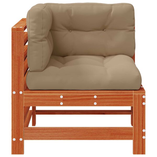 vidaXL Sodo kampinis sofų Tvirtas pu&scaron;ies medis Va&scaron;ko Ruda