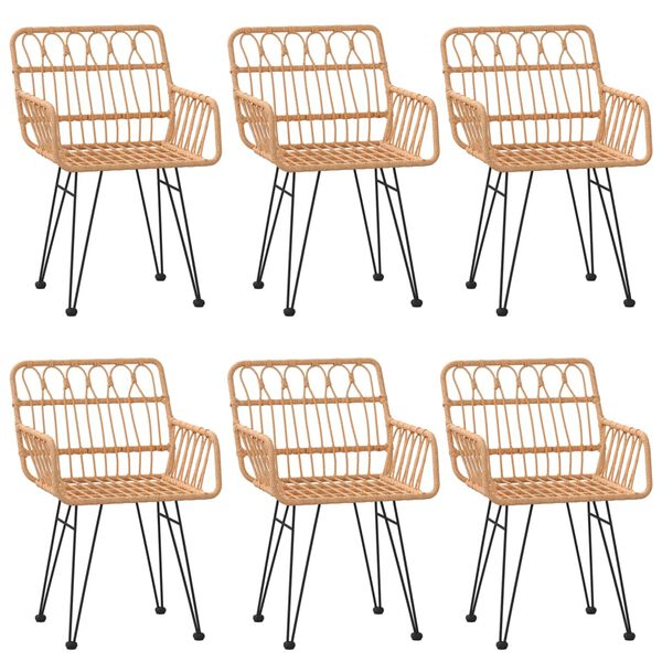 vidaXL Sodo valgomojo baldų komplektas, 7 dalių, poliratanas