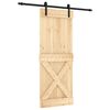 vidaXL Slankios durys Natūrali ir juoda 80 x 210 cm