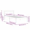 vidaXL Lovos rėmas Balta 75 x 190 cm Kietos pu&scaron;ies mediena