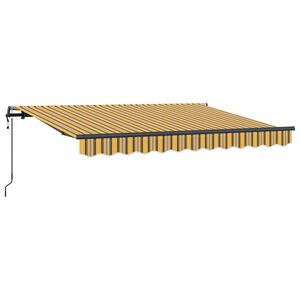 vidaXL I&scaron;traukiama markizė Geltonas ir Pilkas 250 x 200 cm audinys