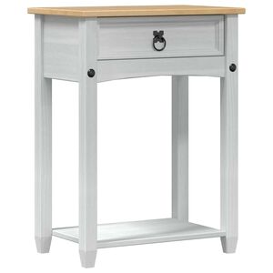 vidaXL Konsolės stalas Balta 55 x 35 x 73 cm Kietos pu&scaron;ies mediena