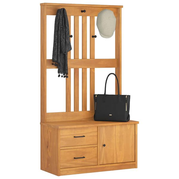 vidaXL salės medis "SANDNES" 87x40x159,5 pušies masyvo