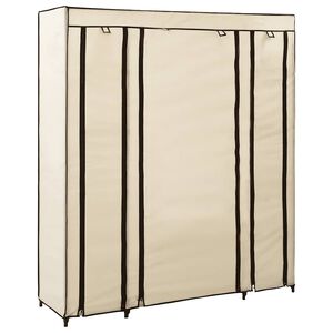 vidaXL Drab. spinta su skyr. ir stryp., krem. sp., 150x45x176cm, aud.