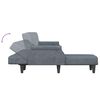 vidaXL L formos sofa-lova, tamsiai pilka, 271x140x70cm, aksomas