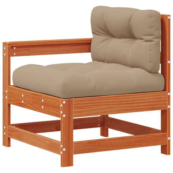 vidaXL Sekcija sofa vienetai su pagalve Va&scaron;ko Ruda 190 x 62 x 70,5cm