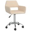 vidaXL Valgomojo kėdės, 6 vnt., kreminės spalvos, audinys, pasukamos