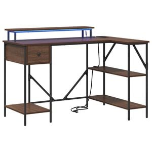 vidaXL Stalas Rudas ąžuolas 120 x 79 x 86,5 cm Apdirbta mediena
