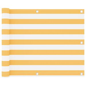 vidaXL Balkono pertvara, balta ir geltona, 75x300cm, oksfordo audinys