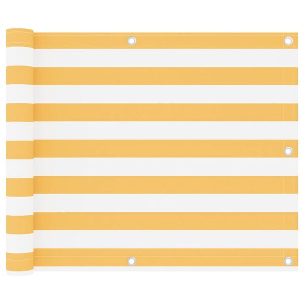 vidaXL Balkono pertvara, balta ir geltona, 75x300cm, oksfordo audinys