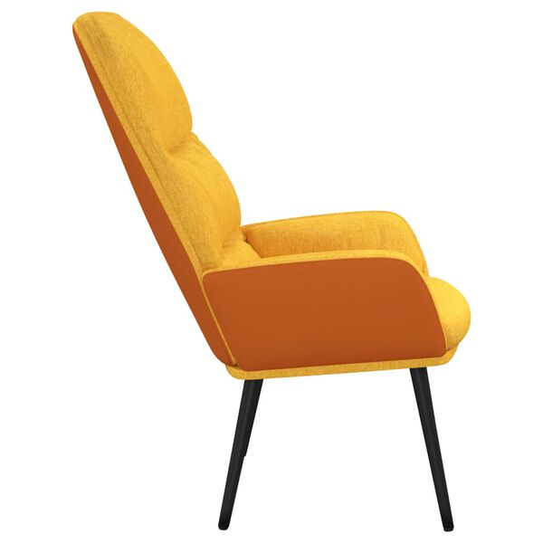 vidaXL Poilsio kėdė, garstyčių geltonos spalvos, audinys