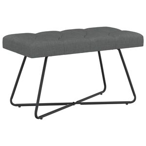vidaXL Suoliukas su mygtukų įsiuvais Tamsiai pilka 80 x 40 x 46 cm