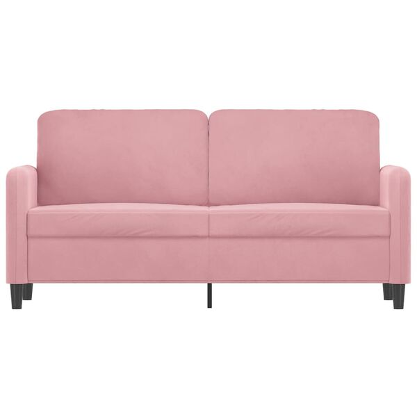 vidaXL Dvivietė sofa, rožinės spalvos, 140cm, aksomas