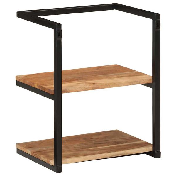 vidaXL Sieninė lentyna, 40x30x50cm, akacijos medienos masyvas/geležis